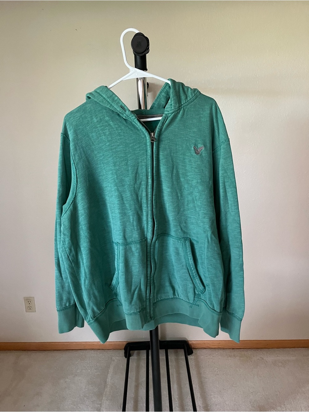 American Eagle Outfitters Teal Zip-Up Hoodie